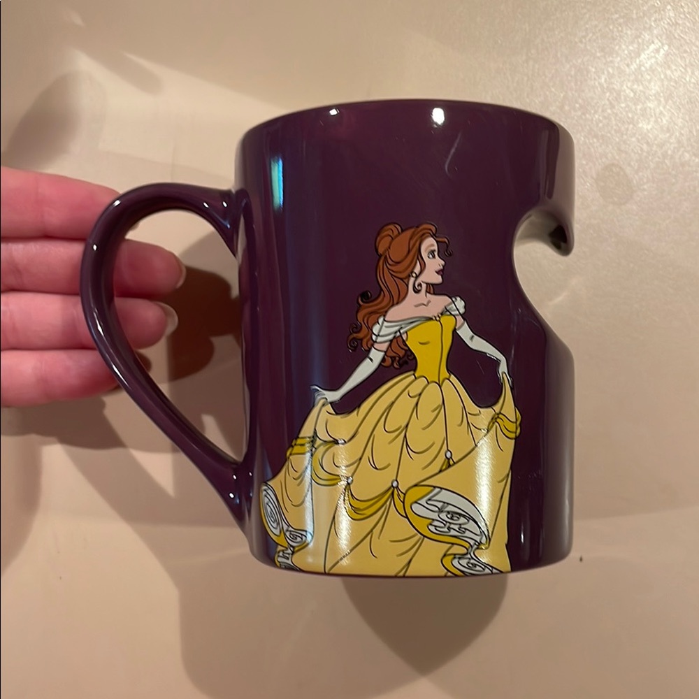 DISNEY UEC Beauty and the Beast Purple Mugs Set Belle Heart Purple Gold - Picture 3 of 9